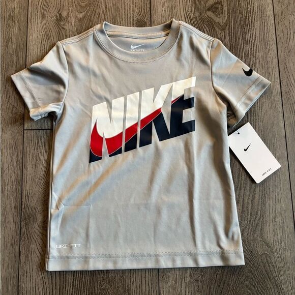 Nike Kids Gray Dri-FIT graphic T-Shirt - Picture 1 of 3